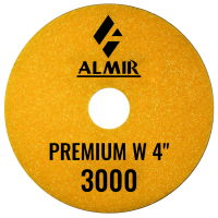 Диски полировальные эластичные PREMIUM W ALMIR D100/№3000 (Премиум W АЛМИР) для мрамора и гранита (с водяным охлаждением) Диски полировальные эластичные PREMIUM W ALMIR D100/№3000 (Премиум W АЛМИР) для мрамора и гранита (с водяным охлаждением)